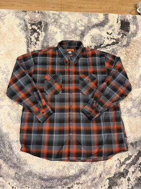 DIXXON Orange and Black Plaid Button-Down Shirt